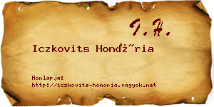 Iczkovits Honória névjegykártya